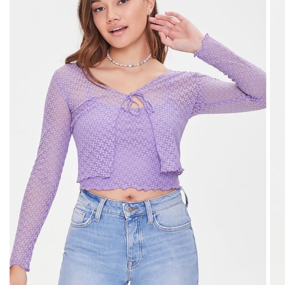 2x forever 21
—> Floral print mesh tie slip only! No undershirt
Violet - Picture 1 of 3